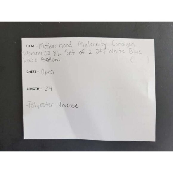 2 Motherhood Maternity Cardigan Women Size XL Cream Blue Lace Bottom - Picture 11 of 12